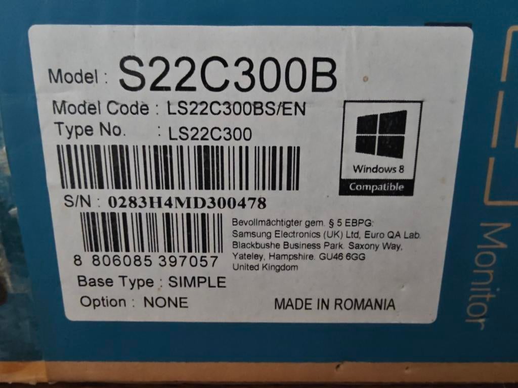 Samsung 22 inch monitor met VGA en DVI - Werkt perfect!, Computers en Software, Monitoren, Ophalen, Gebruikt, Samsung, DVI