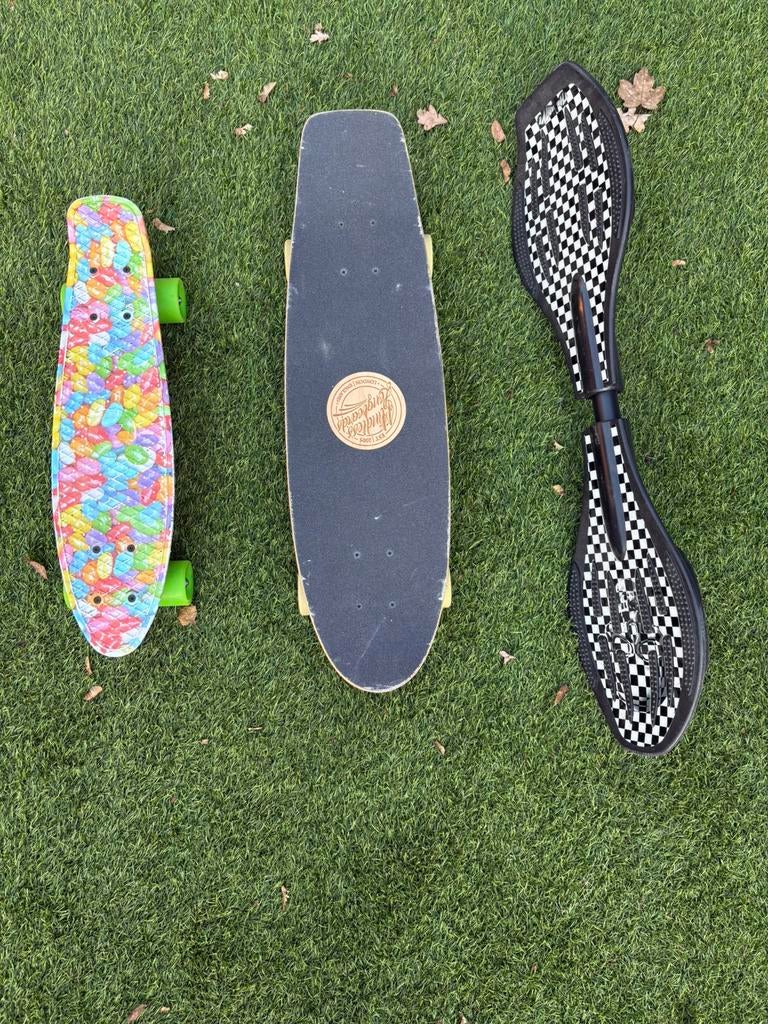 Skateboard (2 stuks) en waveboard (1), Ophalen of Verzenden, Zo goed als nieuw, Skateboard