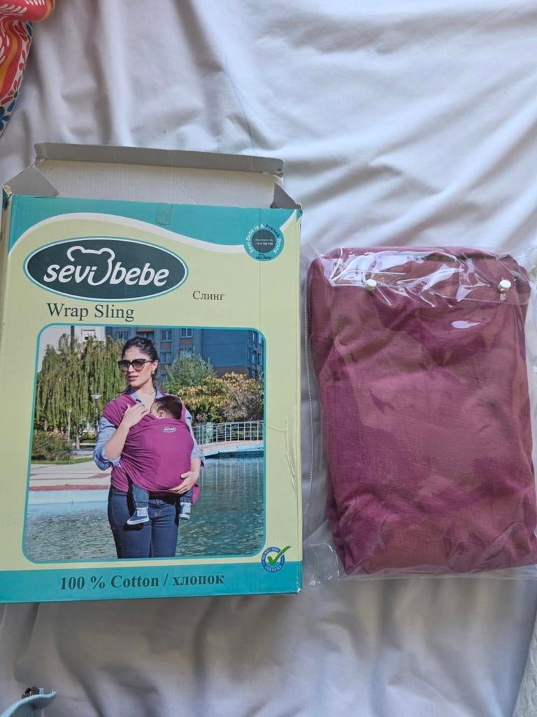 Sevi Bebe Wrap Sling Draagdoek - 100% Katoen, Draagdoek, Buik of Rug, Nieuw, Ophalen
