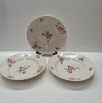 Set van 3 vintage Limoges France borden met bloemmotief, Antiek en Kunst, Antiek | Servies los, Ophalen of Verzenden