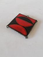 retro fat lava keramieke onderzetter in metalen houder, Ophalen of Verzenden