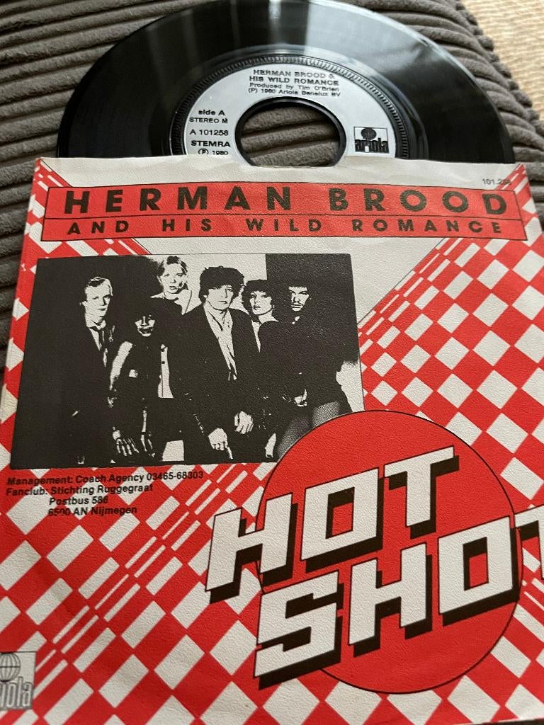 Herman brood single hot shot, 7 inch, Single, Ophalen of Verzenden, Zo goed als nieuw