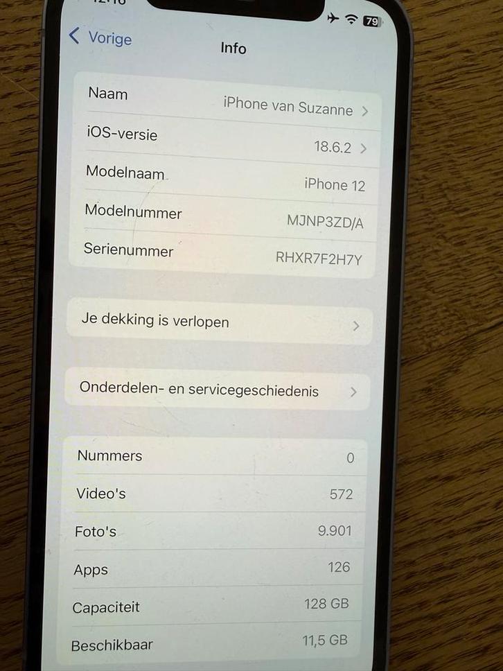 iPhone 12 paars 128 GB, Telecommunicatie, Mobiele telefoons | Apple iPhone, Gebruikt, 128 GB, Zonder abonnement, Zonder simlock