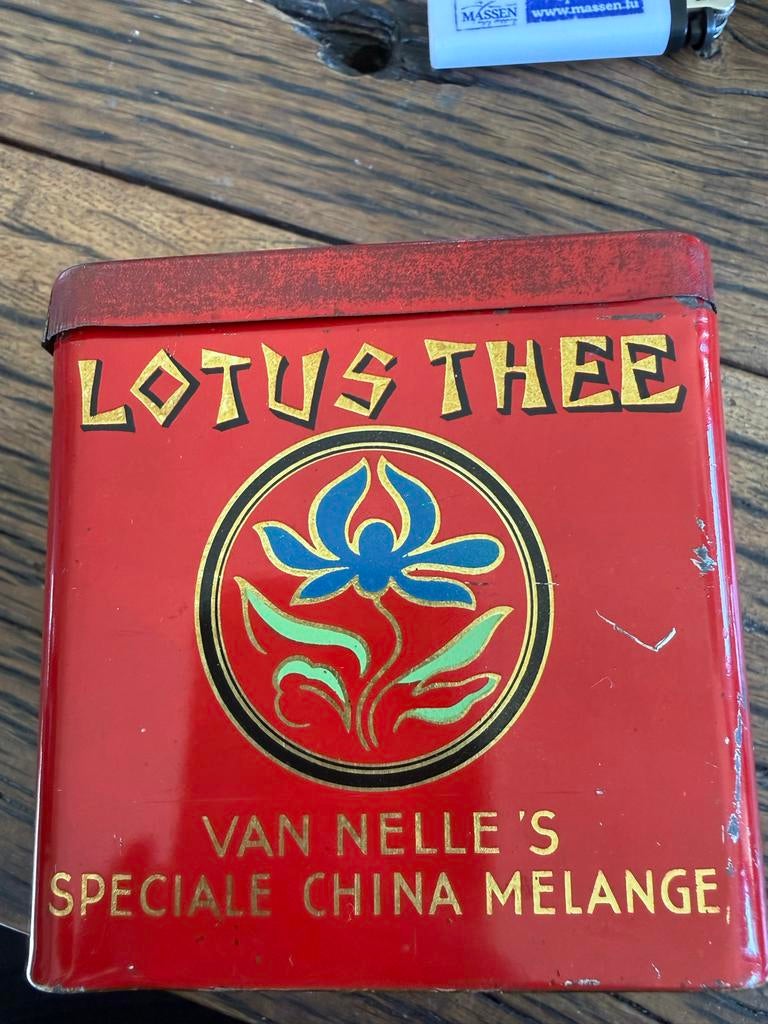 Van Nelle Lotus Thee blik, Verzamelen, Blikken, Ophalen of Verzenden, Gebruikt, Thee, Van Nelle