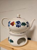 Boerenbont theepot met theelicht en suikerpot, Overige typen, Ophalen of Verzenden, Zo goed als nieuw, Aardewerk