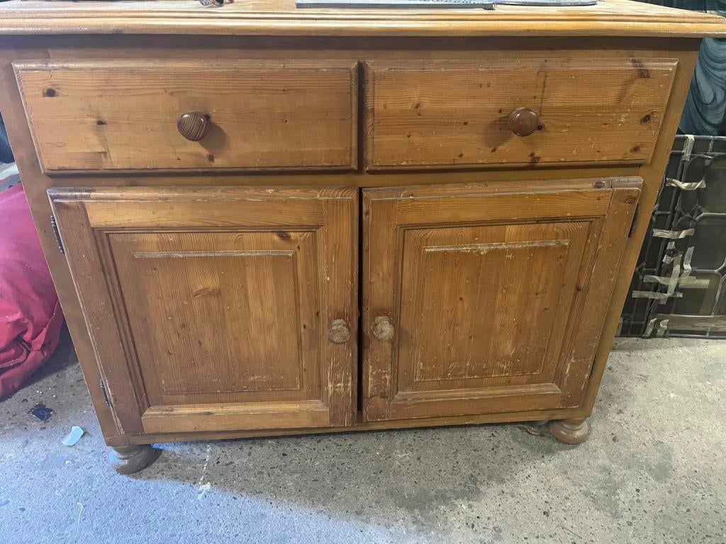 Grenen baby bed en commode., Lattenbodem, Gebruikt, Ophalen of Verzenden, Minder dan 140 cm