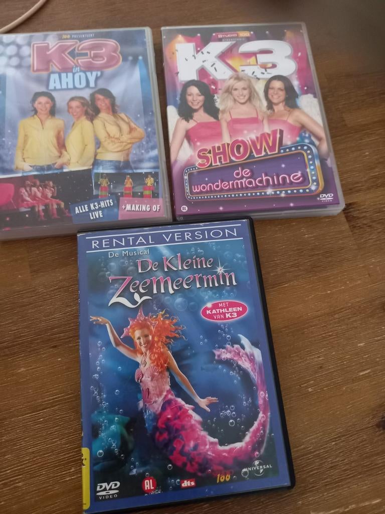 3 dvd  met k3, Alle leeftijden, Ophalen of Verzenden, Gebruikt