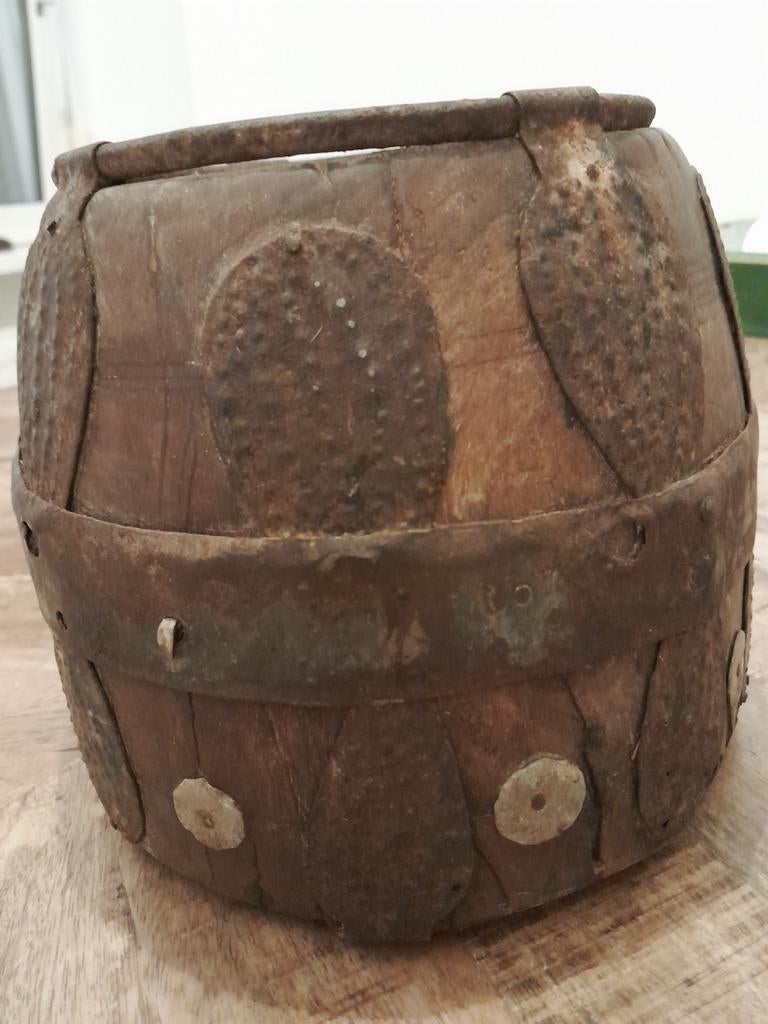 Nepalese pot, Ophalen of Verzenden, Rechthoekig, Riet