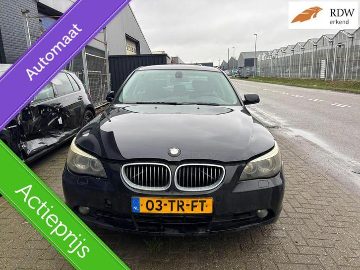 BMW 5-serie 525xi High Executive (motorschade), Auto diversen, Schadeauto's, BMW, Automaat, Benzine, Sedan, Zwart