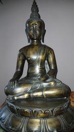 Vintage Indonesische stijl bronzen Javaanse Boeddha, Ophalen of Verzenden, Gebruikt