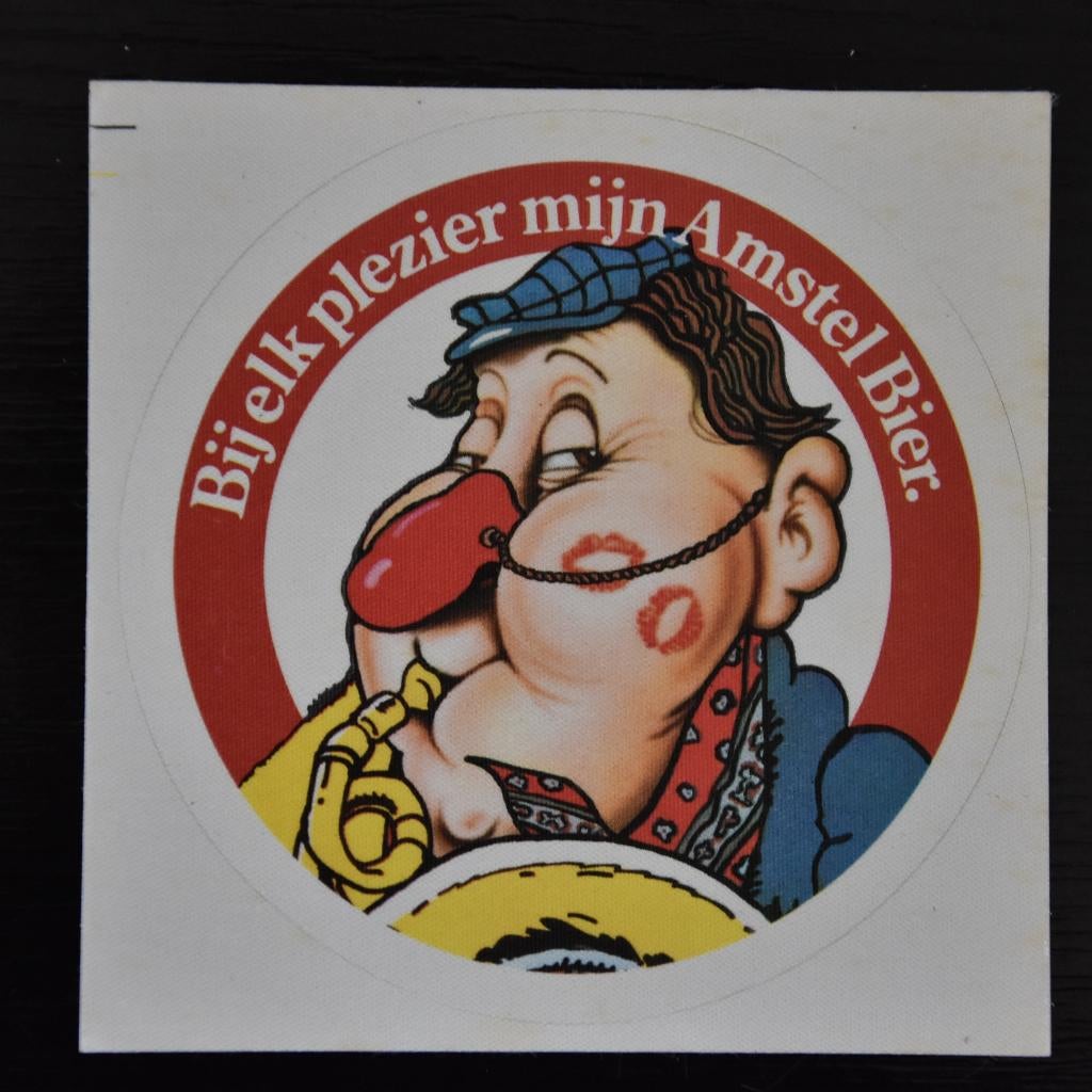 stof sticker plezier AMSTEL bier Carnaval feest party NIEUW, Ophalen of Verzenden, Nieuw, Bedrijf of Vereniging