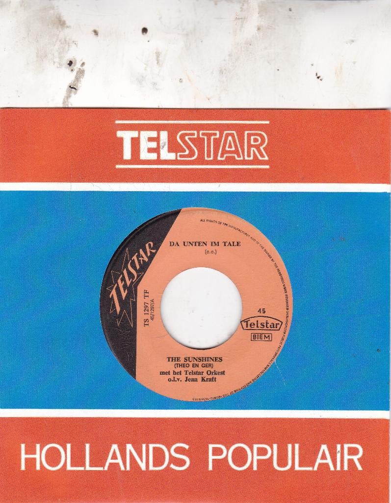 Sunshines ( 1967 ) Telstar 1297, Cd's en Dvd's, Vinyl Singles, Ophalen of Verzenden, Gebruikt, Nederlandstalig, Single