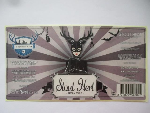 bieretiket Nederland 23-4 (G28) blauwe hert, Ophalen of Verzenden, Nieuw, Overige typen, Overige merken