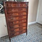 Antieke mahonie chiffonnière met 8 lades ranke uitstraling, Ophalen