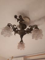 Gave antieke bronzen cupido plafonnière / met 3 engelen, Ophalen of Verzenden, Zo goed als nieuw