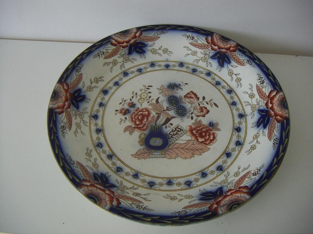 Regout grote porselein keramiek schaal jr.1860-1880. Persian, Antiek en Kunst, Ophalen of Verzenden