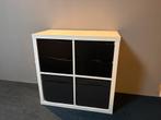 IKEA KALLAX Kast met 4 vakken en 4 lades, wit/zwart, Ophalen, Gebruikt, 50 tot 100 cm, 3 of 4 laden