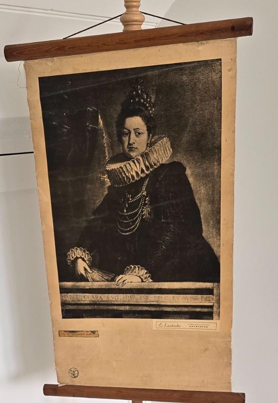 Oude schoolplaat Lambrechts leermiddelen Antwerpen, Ophalen, Geschiedenis