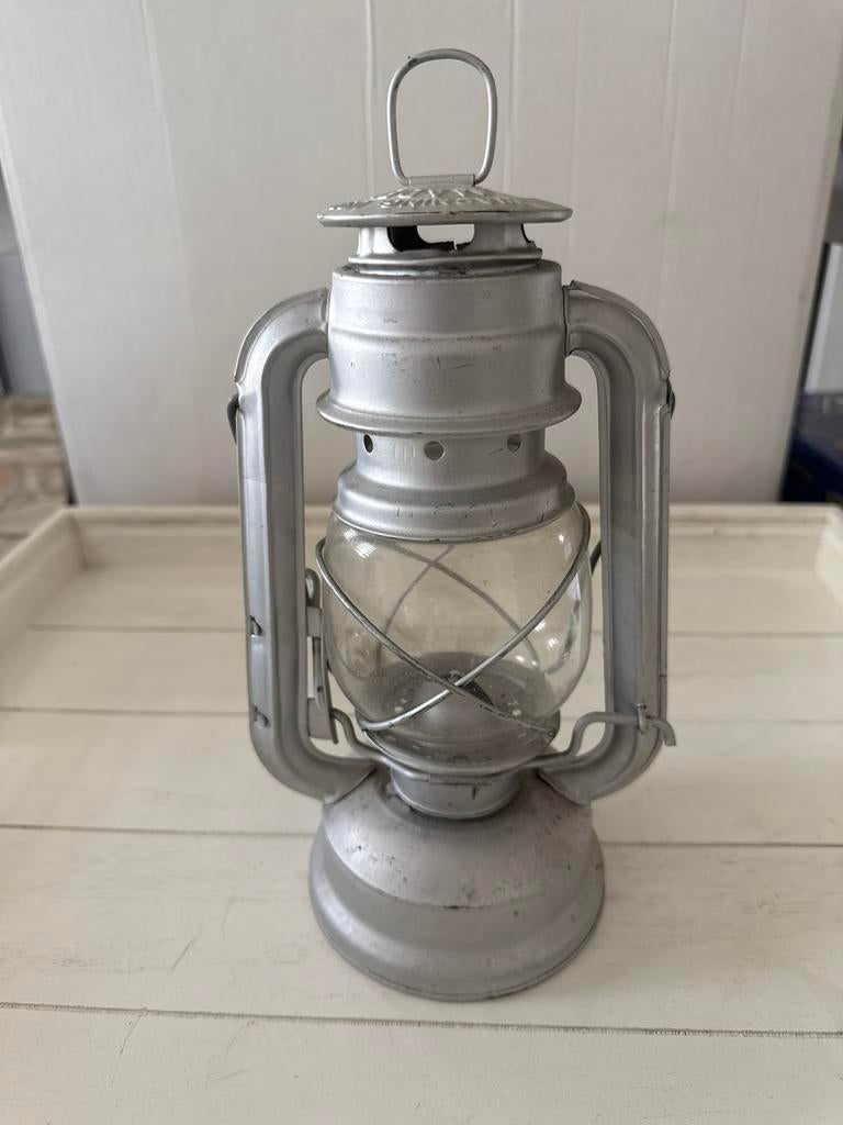 Vintage Zilverkleurige Stormlantaarn - Decoratief, Antiek en Kunst, Ophalen of Verzenden