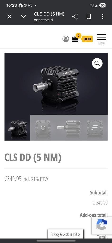 Playseat Evolution Racestoel met Fanatec CLS DD (5 NM), Online, 1 speler, Racen en Vliegen, Ophalen of Verzenden