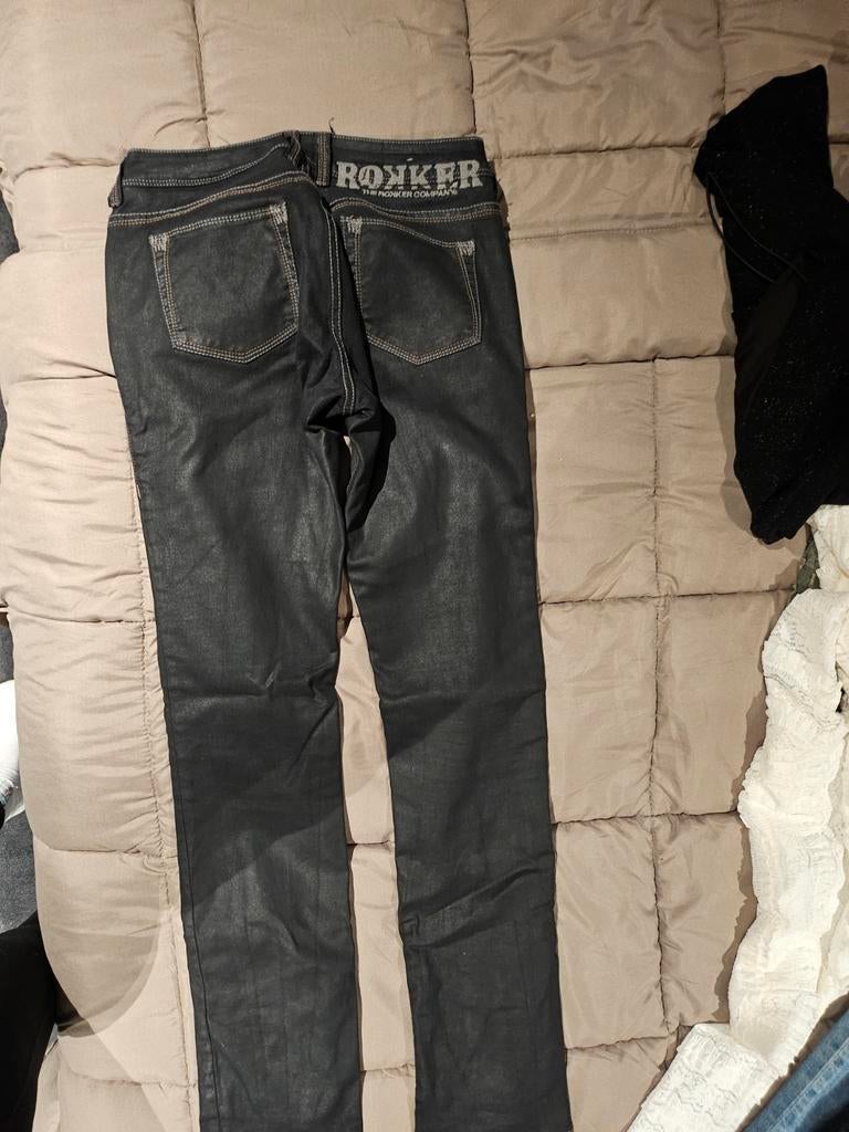 Rokker dames motorbroek - Maat 28/34, Kleding | Dames, Broeken en Pantalons, Rokker, Zwart, Ophalen of Verzenden, Zo goed als nieuw