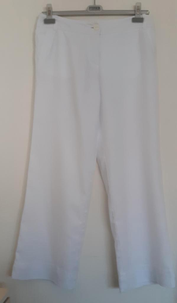 Witte linnen broek Just B maat 40, Kleding | Dames, Broeken en Pantalons, Zo goed als nieuw, Maat 38/40 (M), Wit, Lang, Ophalen of Verzenden