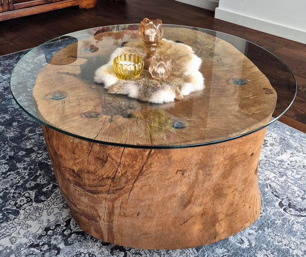 Boomstam Salontafel, Huis en Inrichting, Tafels | Salontafels, 50 tot 100 cm, Rond, Tessora.home@yahoo.com, 50 tot 100 cm