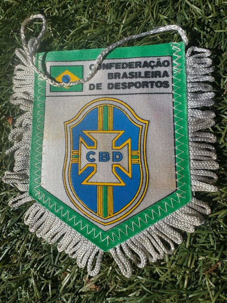 Vintage Brazilië Voetbal Vaantje - CBD Confederação, Ophalen of Verzenden, Gebruikt, Buitenlandse clubs, Vaantje of Sjaal