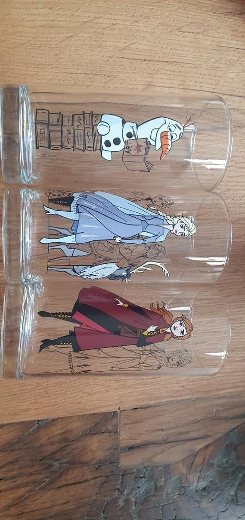 Frozen longdrink glazen Elsa, Anna en Olaf - 3 stuks, Ophalen of Verzenden, Meerkleurig, Glas, Overige typen