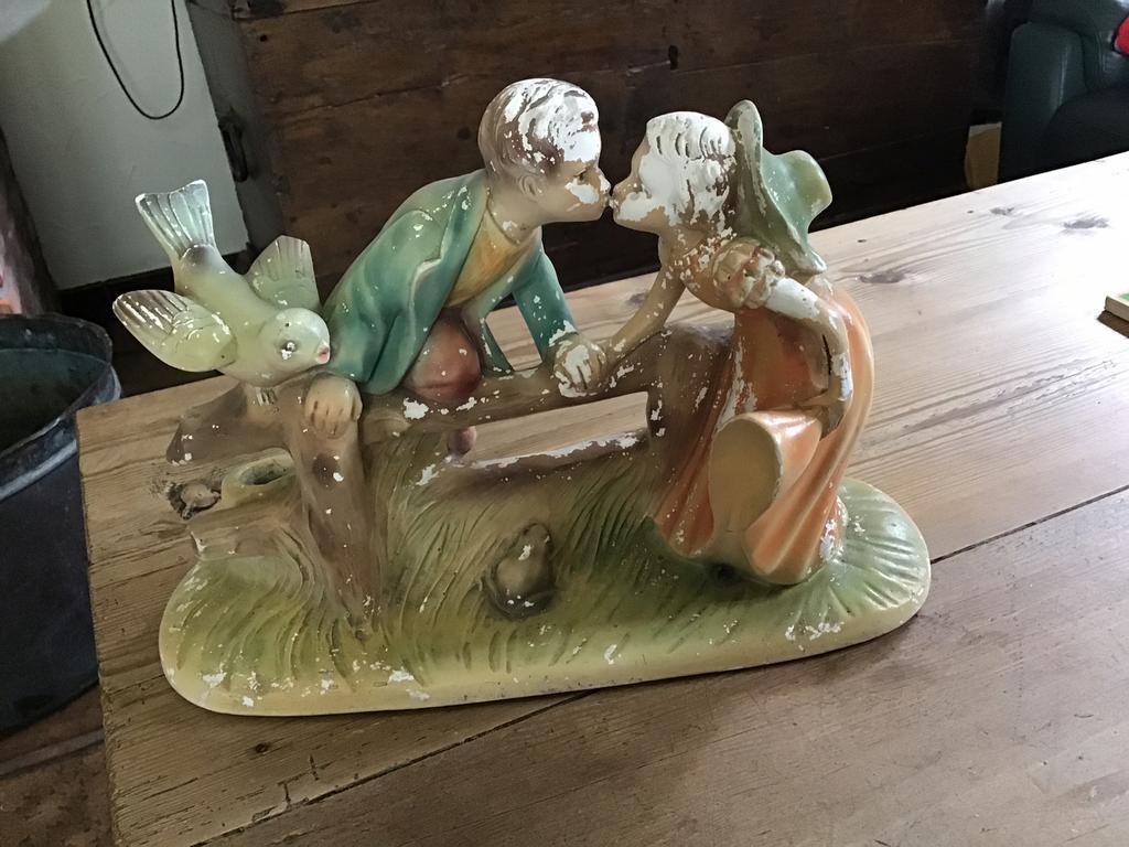 Vintage gipsen beeld Artdeco artnova, Ophalen of Verzenden, Gebruikt
