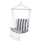 2x Stoffen Hangstoelen Blauw Wit, Tuin en Terras, Hangmatten, Ophalen, Zo goed als nieuw