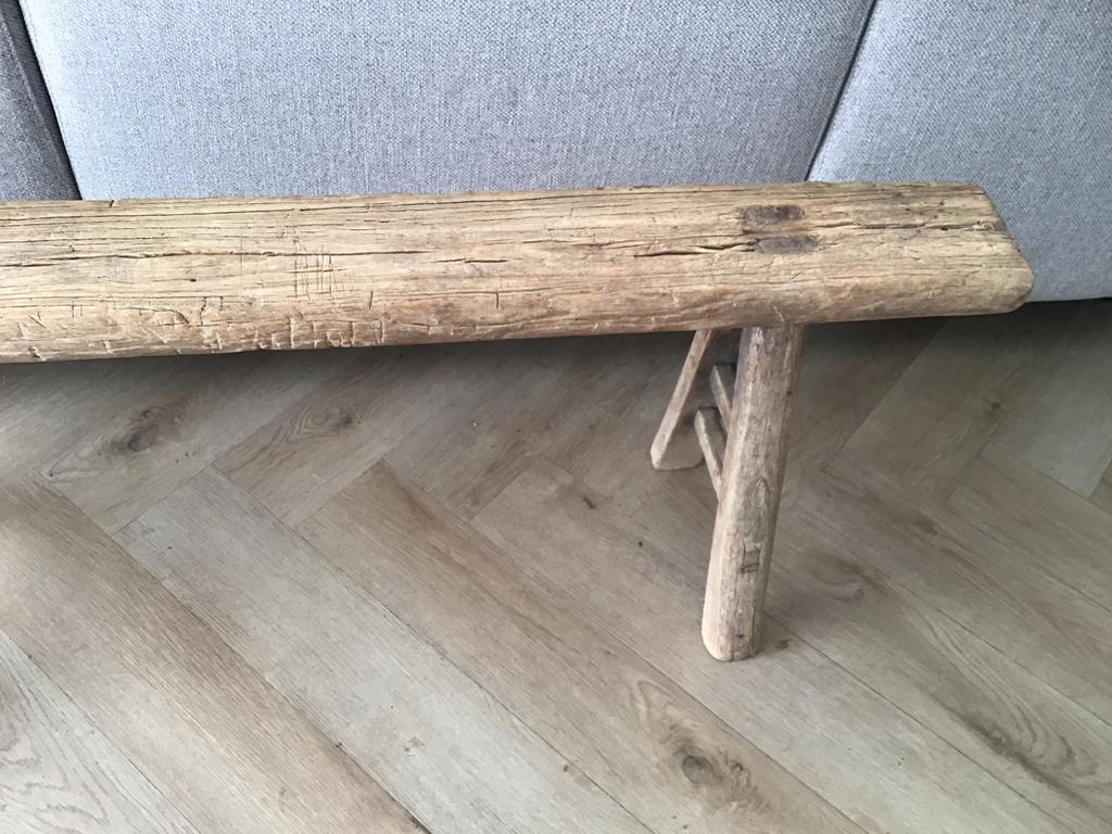 Bankjes oud sober authentiek landelijk, Huis en Inrichting, Krukjes, Ophalen of Verzenden, Zo goed als nieuw