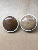 Unieke houten Broches, Overige materialen, 4 tot 7 cm, Bruin, Nieuw