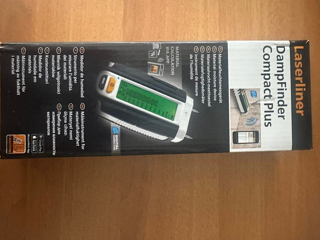 Vochtmeter Dampfinder compact plus Laserliner, Doe-het-zelf en Verbouw, Ophalen of Verzenden, Zo goed als nieuw