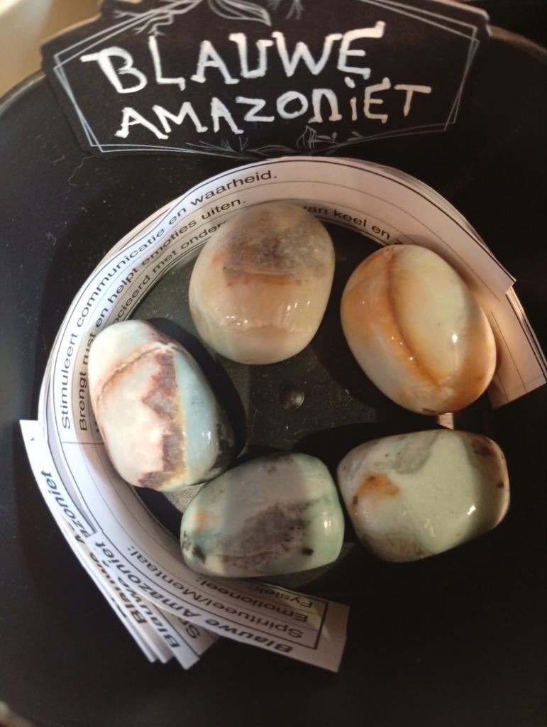 Blauwe Amazoniet. Wie heeft hem nog? Wij., Ophalen of Verzenden
