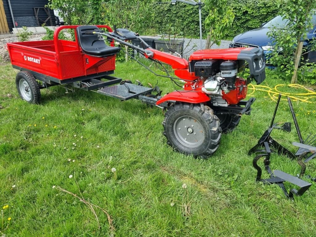 Grondfrees Rotakt 17PK met aanhangwagen, landbouw werktuigen, Ophalen, Zo goed als nieuw, Overige soorten, Overige merken
