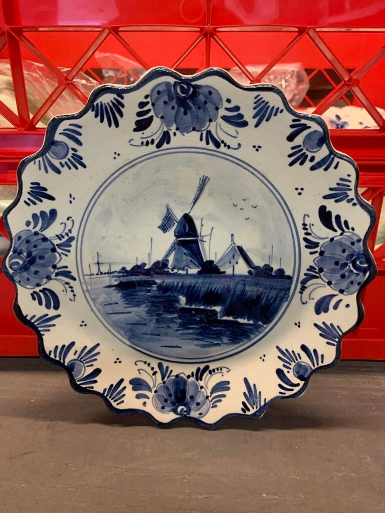 Delfts Blauw wandbord met molen, Ophalen