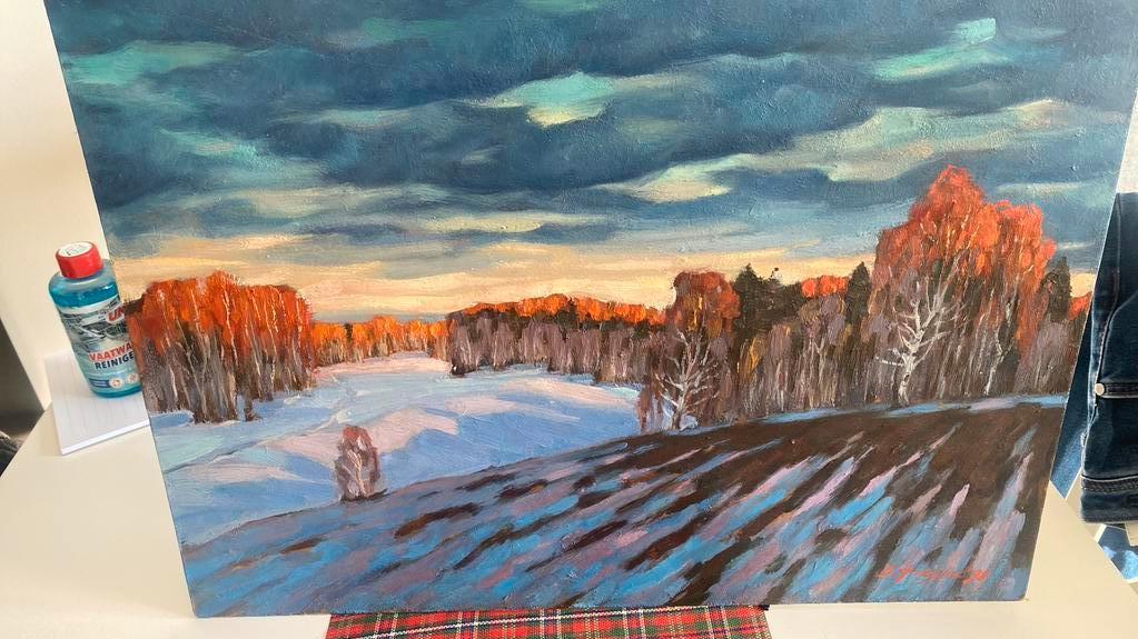 Russchise school olieverf 1998, Ophalen of Verzenden