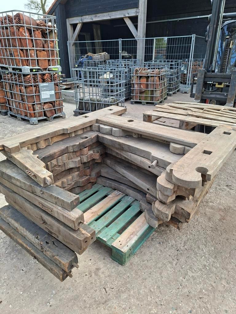 Oude Eikenhouten Weefgetouw Onderdelen - Uniek Bouwmateriaal, Ophalen