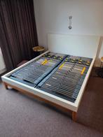 Ledikant 200 x 160 cm zonder lattenbodems, Gebruikt, Wit, Tweepersoons, Ophalen of Verzenden