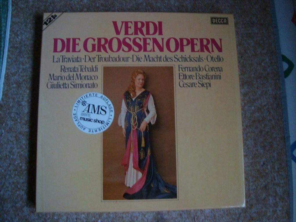 Verdi die grossenopern, Ophalen of Verzenden, Zo goed als nieuw, 12 inch