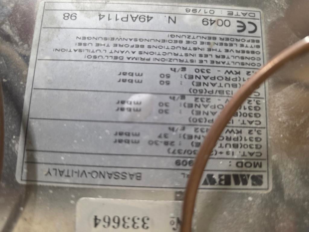 Smev Gas Comfort 2-pits kookplaat 37 x 42 cm, Ophalen of Verzenden, Gebruikt