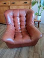 Vintage leren fauteuil, Huis en Inrichting, Fauteuils, Ophalen, Gebruikt, 75 tot 100 cm, 50 tot 75 cm