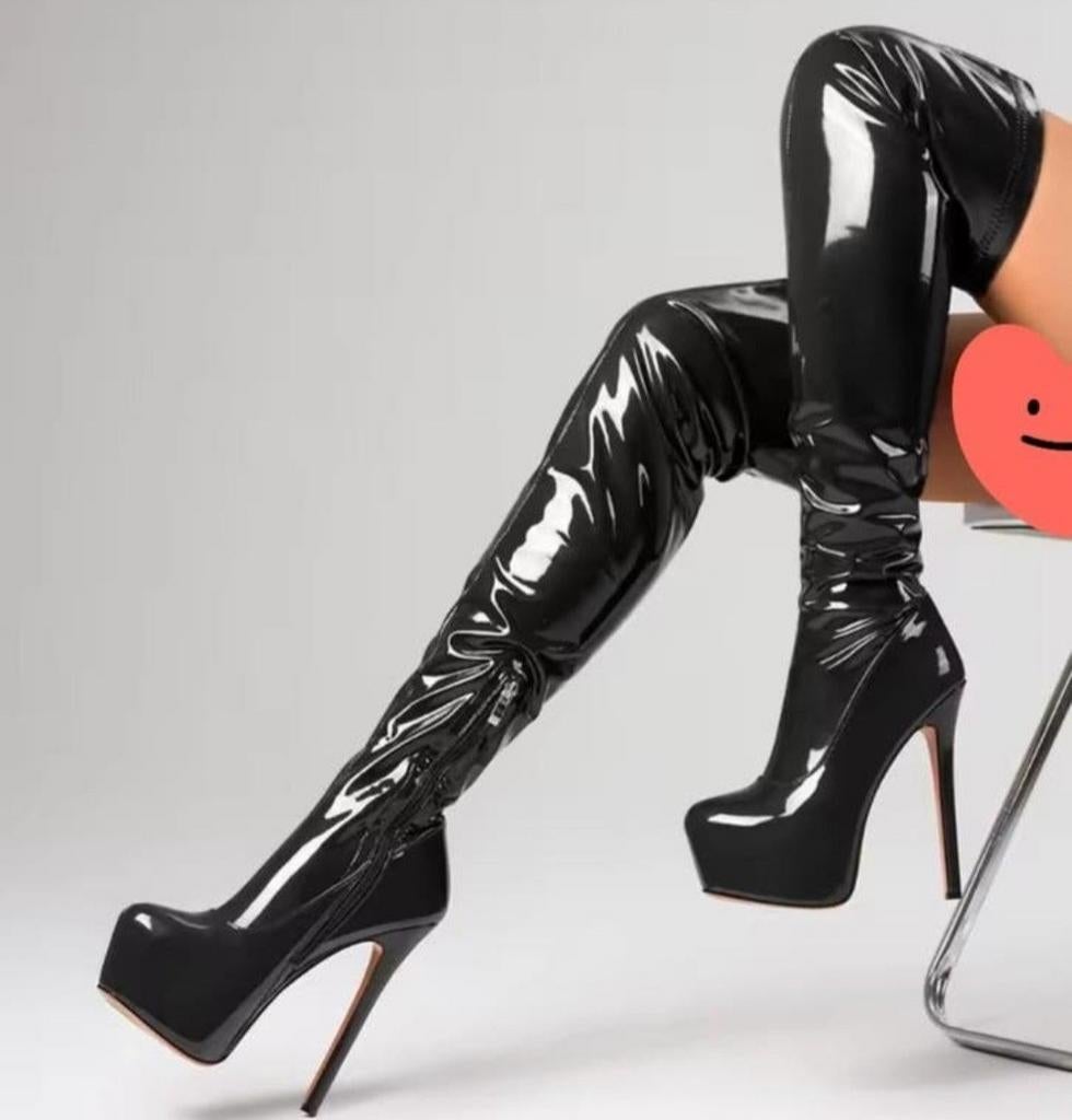 Mooie lak dijlaarzen, tm 48, Verzenden, Nieuw, Hoge laarzen