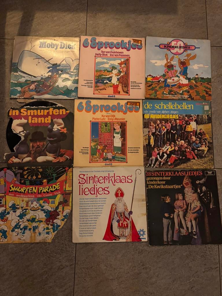 9x Kinder lp’s vinyl smurfen sprookjes sinterklaas enz, Ophalen of Verzenden, Zo goed als nieuw, Verhaal of Sprookje