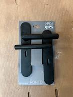 Nieuwe Novidade deurkrukset Porto ovaal schild zwart RVS, Ophalen of Verzenden, Nieuw, Rvs, Klink of Kruk