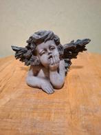 Retro Engelbeeldje Polystone - Dromerige Pose 20x12cm, Ophalen of Verzenden, Zo goed als nieuw, Religie