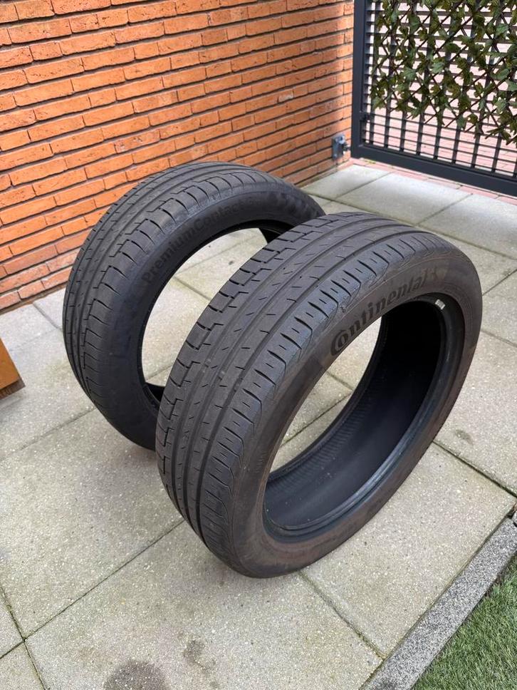 2 bijna nieuwe Continental PremiumContact 6 banden, Auto-onderdelen, Banden en Velgen, Band(en), Zomerbanden, 19 inch, 205 mm