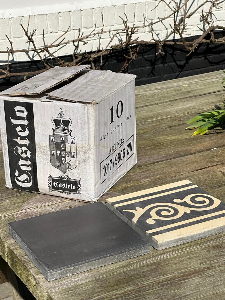 Originele Portugese Castelo cementtegels, 20x20 cm., Doe-het-zelf en Verbouw, Tegels, Ophalen, Overige materialen, Nieuw, 20 tot 40 cm