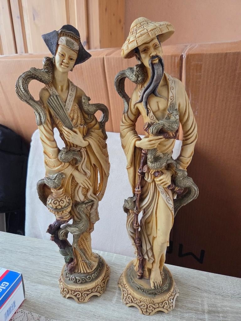 Japanse beelden man en vrouw, Ophalen, Zo goed als nieuw, Mens